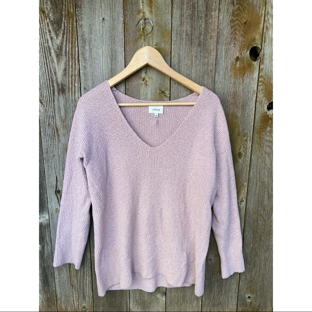 ARITZIA WILFRED ribbed knit vneck sweater medium